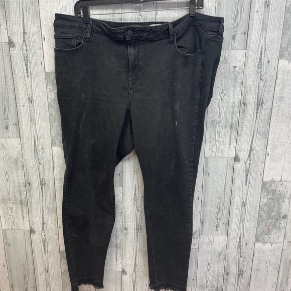 William Rast Womens Plus Size 24W Black Tapered Leg Stretch Cotton Denim Jeans - Picture 1 of 4